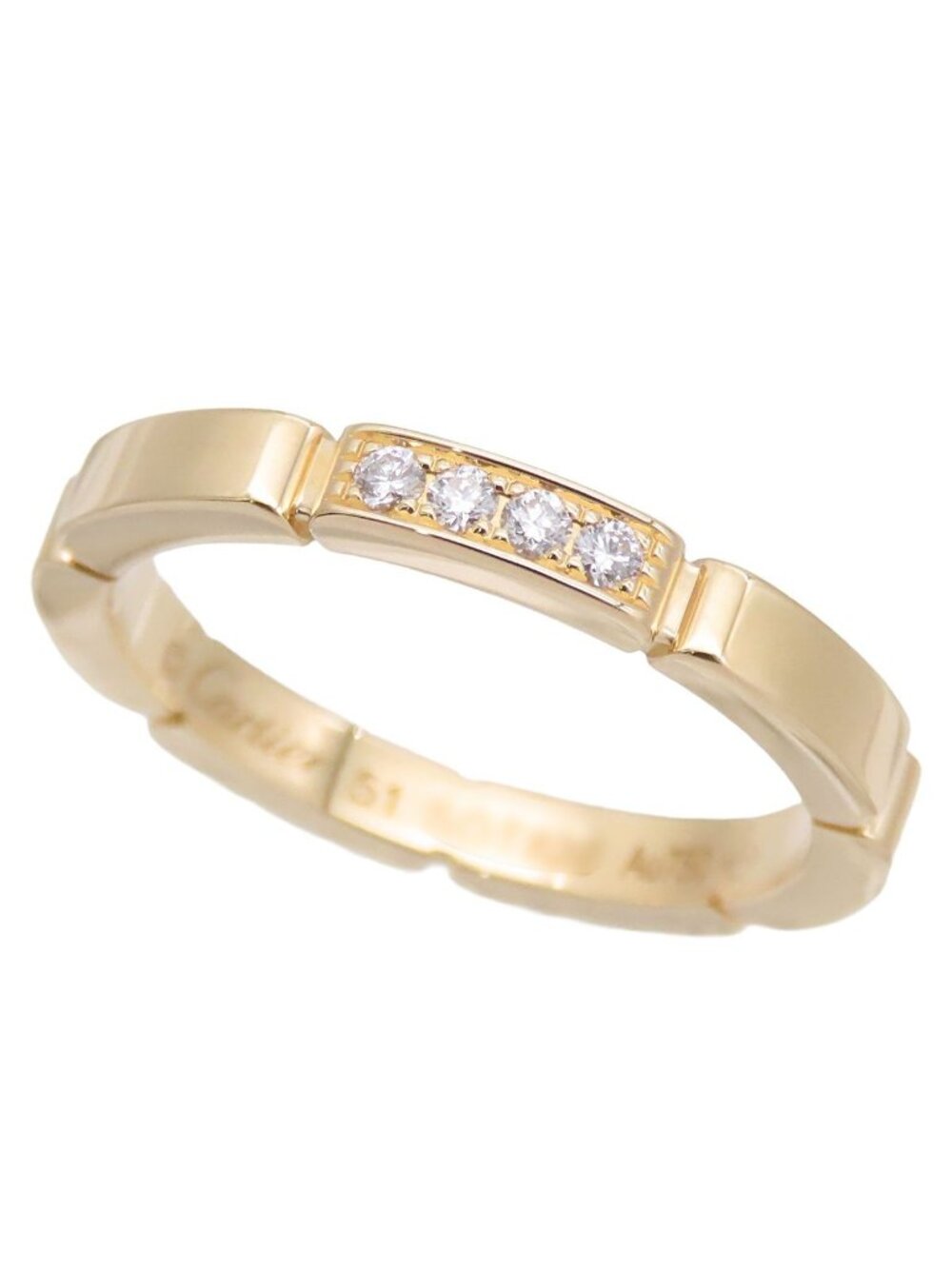 Cartier Maillon Panthere Yellow Gold 18k Diamond 51 Ring